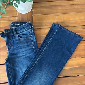 American Eagle Outfitters Women's Dark Blue Straight Leg Jeans